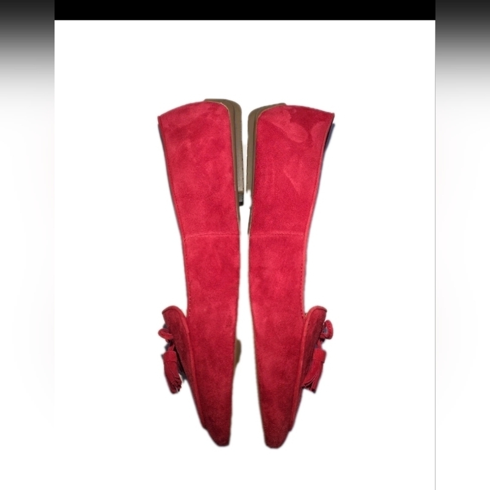 268. Talbots Francesca Red Suede Driving Loafers - Women's Size 8W (HC) - Picture 2 of 7